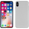 Pouzdro a kryt na mobilní telefon Apple Pouzdro AppleMix Apple iPhone Xs Max - karbonová textura - gumové - stříbrné