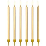 PartyDeco svíčky dlouhé zlaté D_SCD-1-019ME