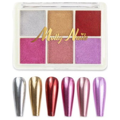 Molly Nails Zrkadlový efekt prášok na nechty kazeta 6 farieb č. 4 – Hledejceny.cz