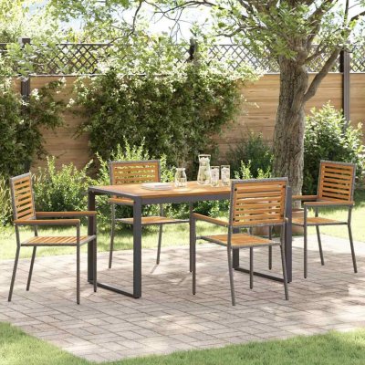 Omaxi 455925 Zahradní jídelní souprava 5 pcs Šedá, dřevo 140 x 80 x 75 cm – Hledejceny.cz