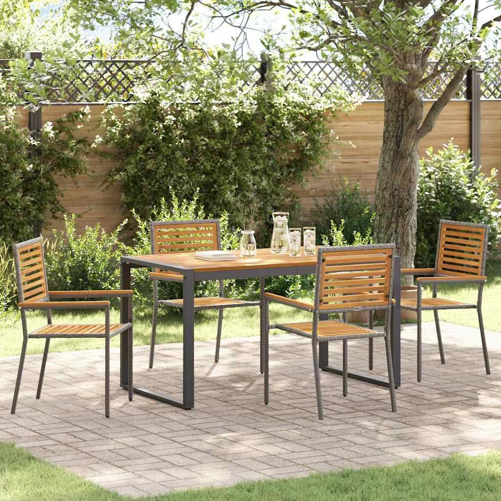 Omaxi 455925 Zahradní jídelní souprava 5 pcs Šedá, dřevo 140 x 80 x 75 cm
