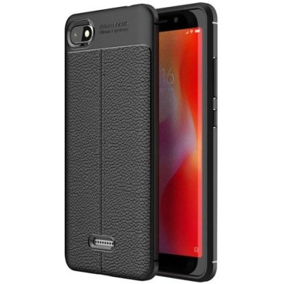 Pouzdro Litchi Pattern Flexibilní TPU Xiaomi Mi A2 Lite / Xiaomi Redmi 6 Pro černé – Zboží Mobilmania