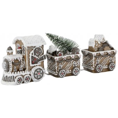 Perníkový vláček se světýlky Gingerbread Noël LED - 26*8*11 cm - Chic Antique – Hledejceny.cz