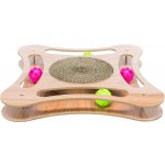 Trixie Škrábací karton v dřevěném rámu s hračkami 35 x 4 x 35 cm – Zboží Dáma