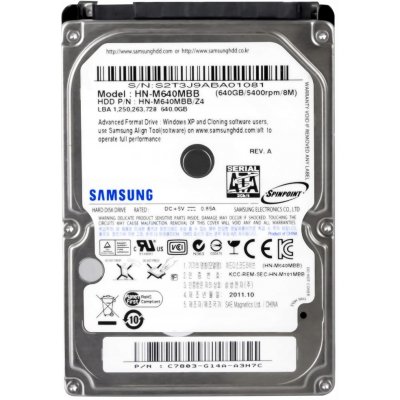 Samsung 640GB SATA II 2,5", HN-M640MBB – Hledejceny.cz