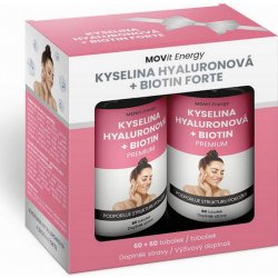 MOVIT ENERGY Beauty dárkový balíček Kyselina hyaluronová + Biotin forte 60 + 60 kapslí