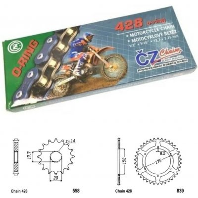 ČZ Řetězová sada Yamaha DT 125 R 90-03 | Zboží Auto