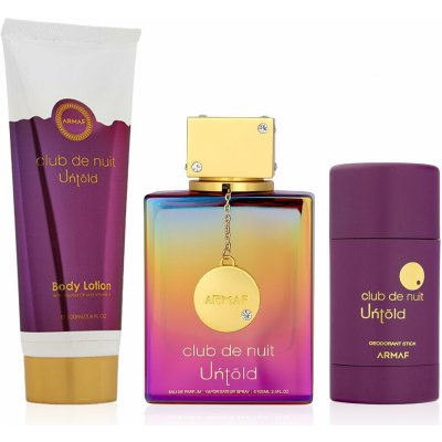 Armaf Club De Nuit Untold EDP 105 ml + tělové mléko 100 ml + deostick 75 g – Zboží Dáma