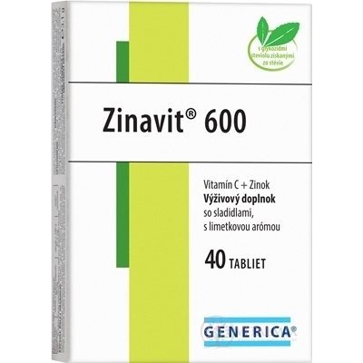 Generica Zinavit 600 s limetkovou aroma tablet vitamín C + Zinek 40 ks