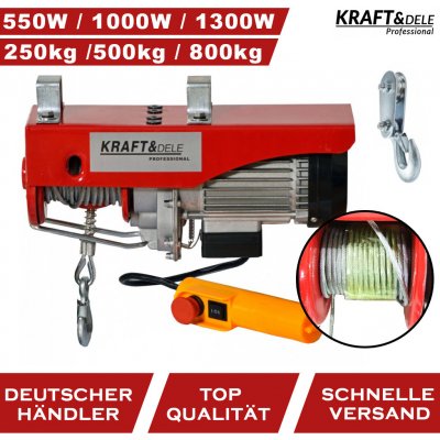 KRAFT&DELE KD1525 Elektrický lanový naviják 250/500kg 1000W jeřáb, kladkostroj | Zboží Auto