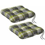 LIVARNO home Valencia káro/zelená/šedá 40 x 43 cm, 2 kusy – Zboží Mobilmania
