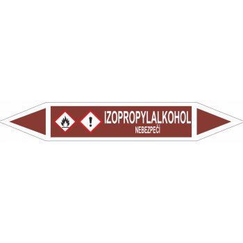 Oboustranná šipka GHS - Izopropylalkohol Samolepka PVC 3: 672 x 105 mm