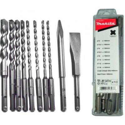 Makita D-46361 sada vrtáků a sekáčů SDS-Plus 10ks – Zboží Mobilmania