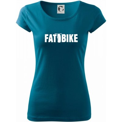 Fat bike nápis pure dámské triko petrolejová – Zboží Mobilmania
