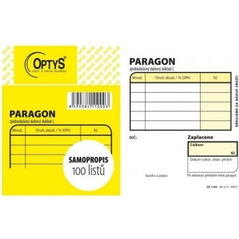 Optys 1100 Obchodní paragon