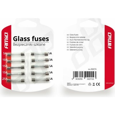 AMIO skleněné pojistky 10 ks – Zbozi.Blesk.cz