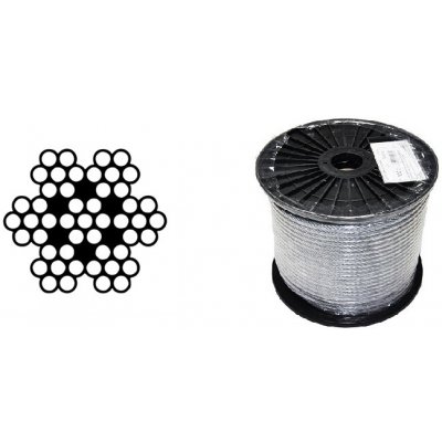 Lano nerezové 7x7, nerez A2, 6mm, cívka 50m – Zboží Mobilmania