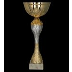 Kovový pohár Zlato-stříbrný Výška: 28 cm Průměr: 10 cm – Zboží Dáma