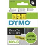 Dymo 45018 černý tisk/žlutý podklad, 7m, 12mm – HobbyKompas.cz