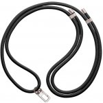 Luxusní šňůrka na mobil TopQ Royal Silver černá 6 mm 128865 – Zboží Živě