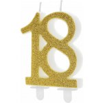 PartyDeco svíčka zlatá číslo 18 – Zboží Dáma