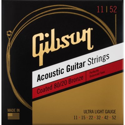 Gibson Coated 80/20 Bronze Acoustic Guitar Strings Ultra-Light – Zboží Dáma