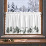 Dekorační krátká vánoční vitrážová záclona do kuchyně KRAJ 60x100 cm MyBestHome – Hledejceny.cz