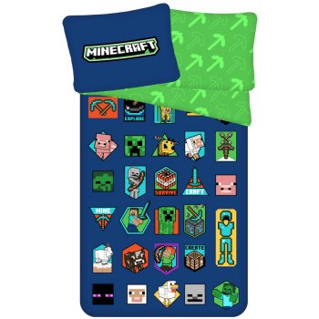 Jerry Fabrics povlečení Minecraft Badges 140x200 70x90