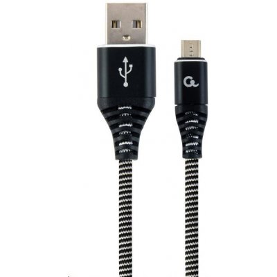 Gembird CC-USB2B-AMMBM-2M-BW USB 2.0 AM na MicroUSB (AM/BM), 2m, černo-bílý – Zboží Mobilmania
