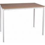 Textilomanie Bílý jídelní stůl RAMOD 100 x 60 cm dekor dub – Zboží Mobilmania