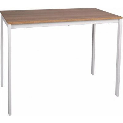 Textilomanie Bílý jídelní stůl RAMOD 100 x 60 cm dekor dub – Zboží Mobilmania