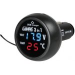 Digitální voltmetr 12/24V s teploměrem a USB výstupem – Hledejceny.cz
