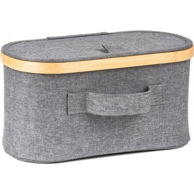 Úložný box G21 30 x 15 x 15 cm, bambusový s víkem, šedý – Hledejceny.cz