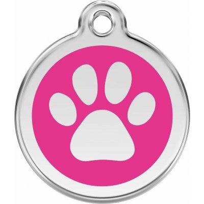 Red Dingo známka Paw Print Hot Pink Tlapka tmavě růžová S 20 mm – Zboží Dáma