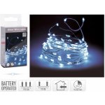 Koopman LED světelný řetěz na baterie 40 LED studená bílá, stříbrný drát, 200 cm – Hledejceny.cz