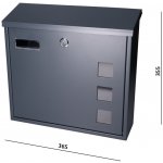 Schránka poštová, max A4, farba: RAL 7016 – Zbozi.Blesk.cz