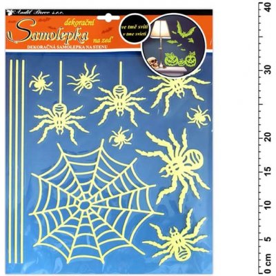 UNIPAP 224663 Samolepící dekorace 10047 pavouci svítící ve tmě, 38x30cm – Hledejceny.cz
