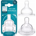 Philips Avent dudlík na kojeneckou láhev airflex 4 otvory transparentní 2 ks – Zboží Dáma