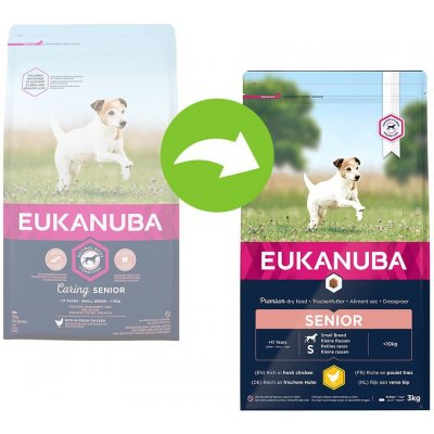 Eukanuba Caring Senior Small Breed s kuřecím 3 x 3 kg – Zboží Mobilmania