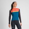 Cyklistický dres Sportful PISTA THERMAL dámsky teal blu corallo black cedar