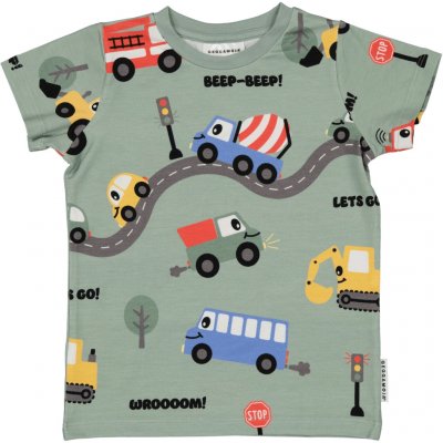 dětské bambusové tričko s krátkým rukávem Green tractor Geggamoja – Sleviste.cz
