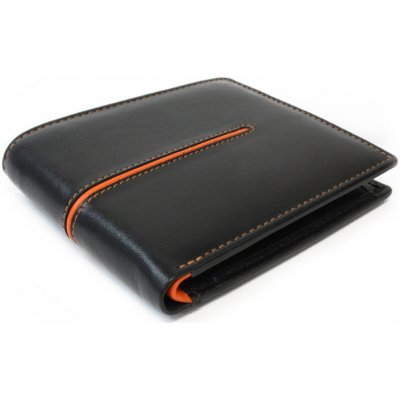 Černooranžová pánská kožená peněženka 513-3223A-60/84 – Zboží Mobilmania