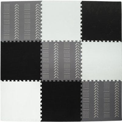 Divio Pěnový koberec Maxi 9 ks 180x180x1 cm černo-bílo-šedý se vzorem