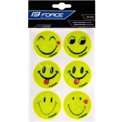 Reflexní nálepky Force SMILE žluté 6 ks – Zboží Mobilmania