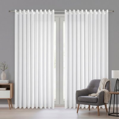 Dekorační dlouhá matná šifonová záclona s kroužky DERBY 300x250 cm bílá MyBestHome – Hledejceny.cz