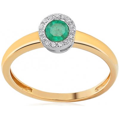 iZlato Forever zlatý prsten se smaragdem a brilianty IZBR092E