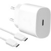 Nabíječka pro mobilní telefony Samsung cestovní nabíječka 25W + USB-C/USB-C datový kabel White (Bulk) 57983119297