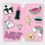 Pouzdro Mobiwear Flipové Apple iPhone SE 2020 / SE 2022 - M129S Růžové WHAT – Zboží Mobilmania