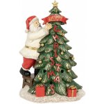 Clayre & Eef Svítící dekorace Santa zdobící stromek Merry Christmas - 15*10*22 cm – Hledejceny.cz