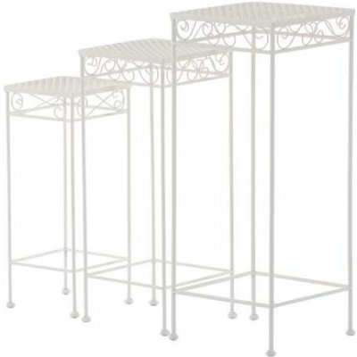 Autronic Sada 3 kusů stojanu na květiny JF2243 bílá – Zboží Dáma